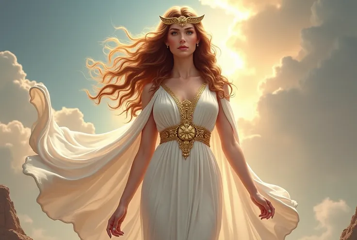 Hera from Greek mythology White with brown hair Queen of the Gods and wife of Zeus