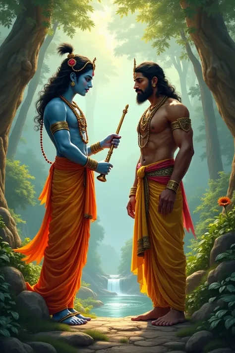 Shree Krishna and bheem talking to each other 