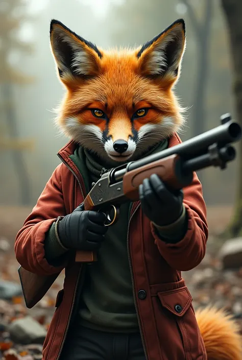 A fox with a shotgun