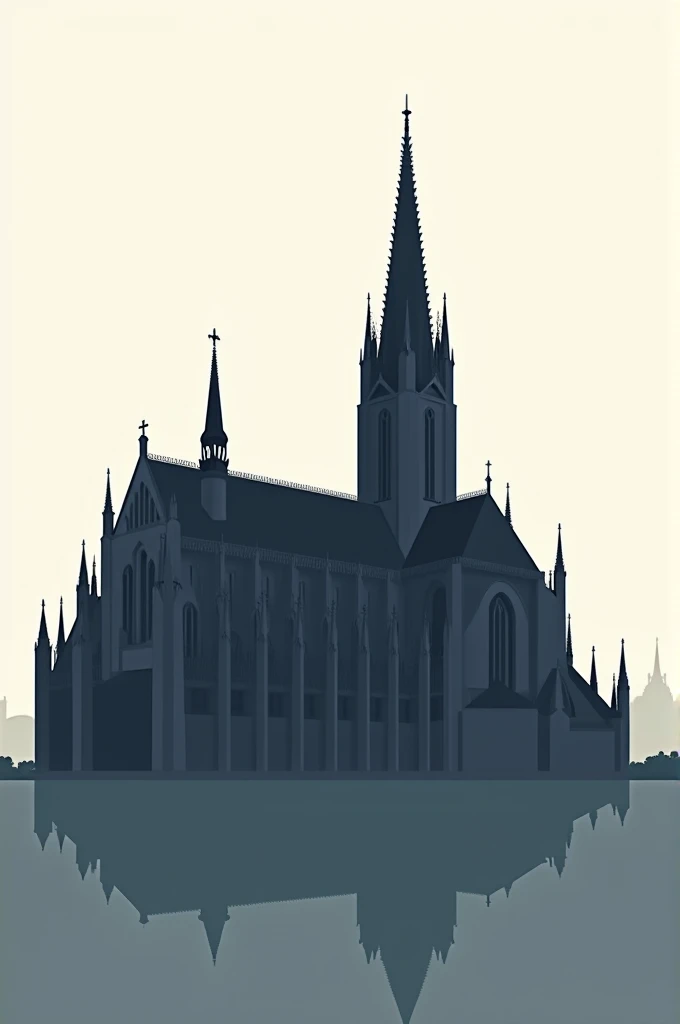 Poster cathédrale Orléans illustration vectorielle 