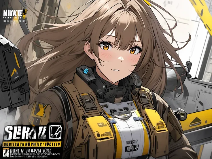 goddess of victory nikke , messy hair , Brown hair , veteran , Product 23.