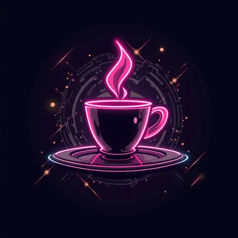 cyberpunk coffee shop logo