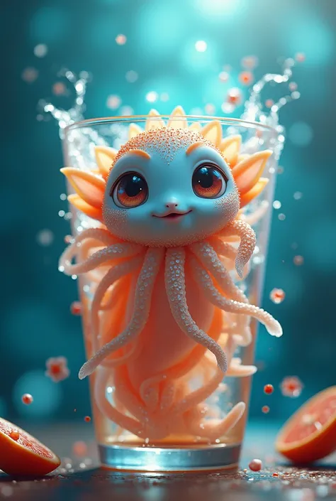 I want to create a cute sea creature that comes out of a certain drink 