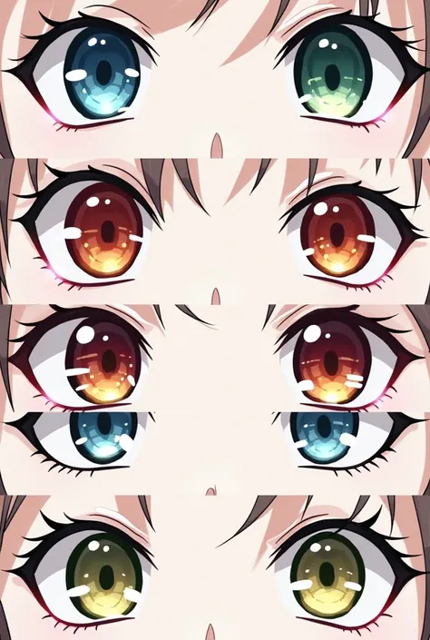 Draw 10 anime eye patterns for both men and women