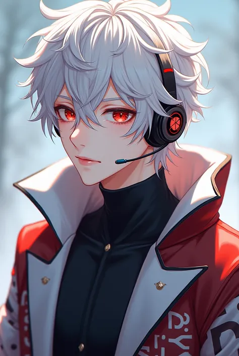 ***(Name: kai.
Personality: happy, carefree, serious and has heterochromia and red eyes and a deep attractive tone
Appearance: wears a handsome and cool boys clothes style with headset and has white hair.
Background: unknown.
Gender: male.
Weapon: fist onl...