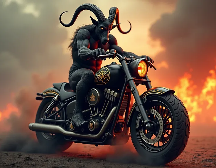 Baphometh em cima de uma moto