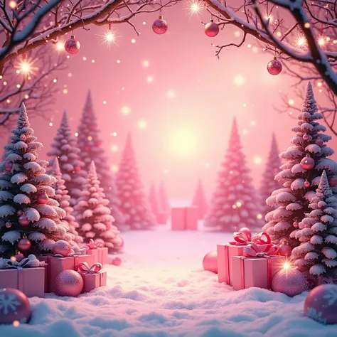 pink color theme Christmas background wallpaper realistic 