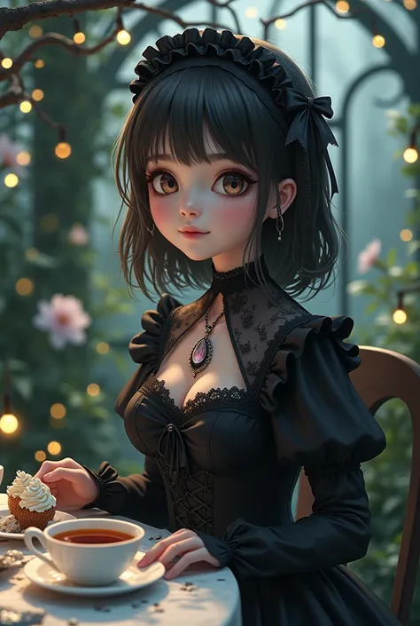 masterpiece,  high definition , accurate,  Anatomically Correct,  High Details ,  very detailed,  textured skin,  Headpiece,  accessories, ribbon,  hair flower,  Sparkling Effect ,  girl２people、smile、 seems to be having fun、[ Mysterious Alice Style ],++,(T...