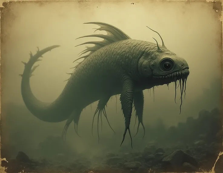 Show me an image of the witchfishs ancestor as if it were an old photo