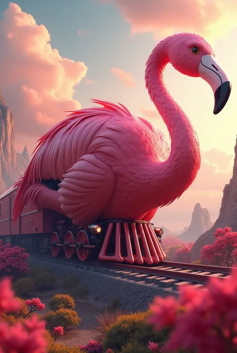 Flamingo train  look like flamingo, flamingo, more