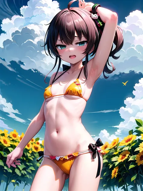 (((masterpiece,best quality,absurdres,8K,perfect body))) ,((matsuri-bikini)),(()),(()),(())