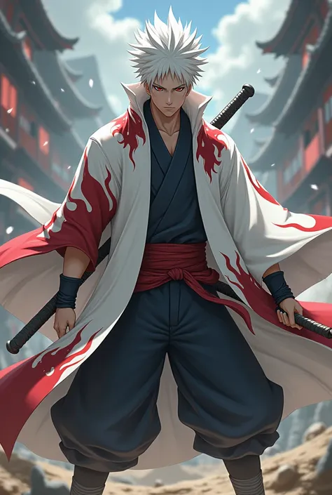 Make a character with Tobiramas hair, The 4th Hokages robe and a huge sword  