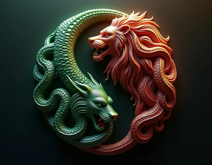  ying yang in which one part wears the colors of Slytherin, The other one wears the colors of Gryffindor  