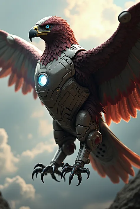 Eagle Face and Iron Man mix hybrid image