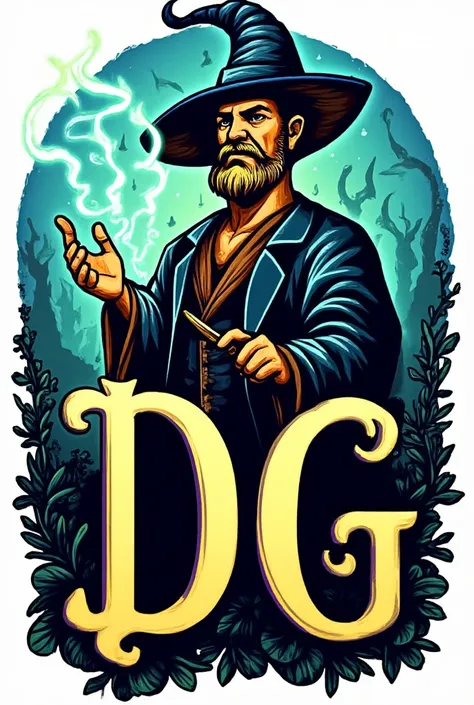 I need a logo for a friend whose name is Doug and the logo he wears is a DG and he plays wizard