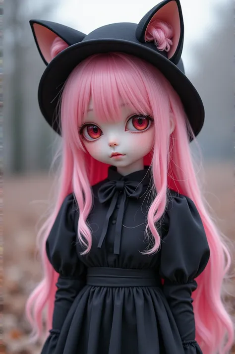 *It is revealed that a murder drone girl is friends with N  (strawberry) with long pastel pink hair with bangs, a black hat with cat ears, Mary Jane shoes and a black Lolita dress that looks like that of a servant* strawberry: hello