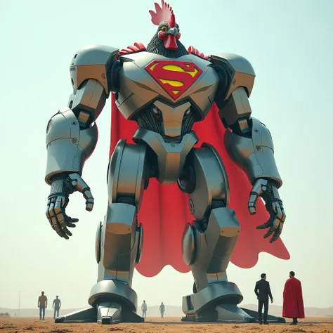 A real giant Robot Hen cover with Superman costume