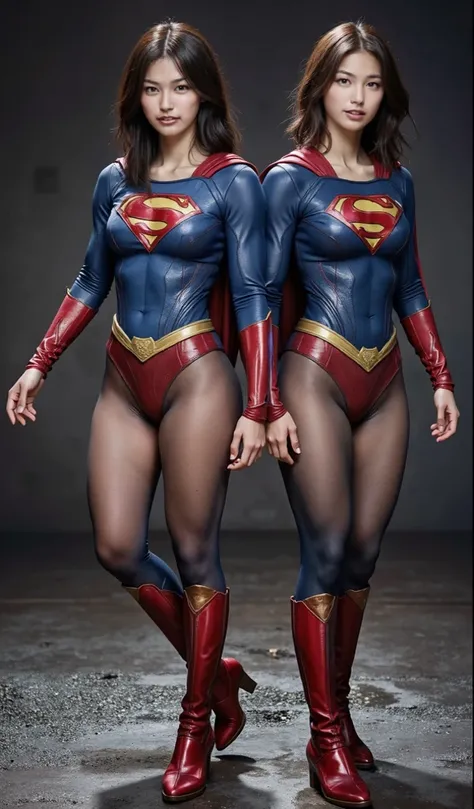  background 、(((  Depicting beautiful legs in black tights   .)))、(((       Legally express the beauty of your smile    )))、((((     Make the most of your own original image   )))、(((    Supergirl Costume   )))、(((ボディにフィットした    Supergirl Costume   )))、(((B...