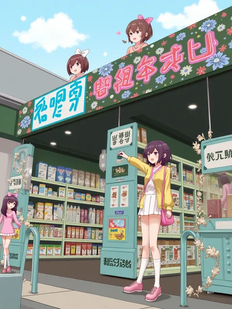 Fun and feminine images are in the convenience store