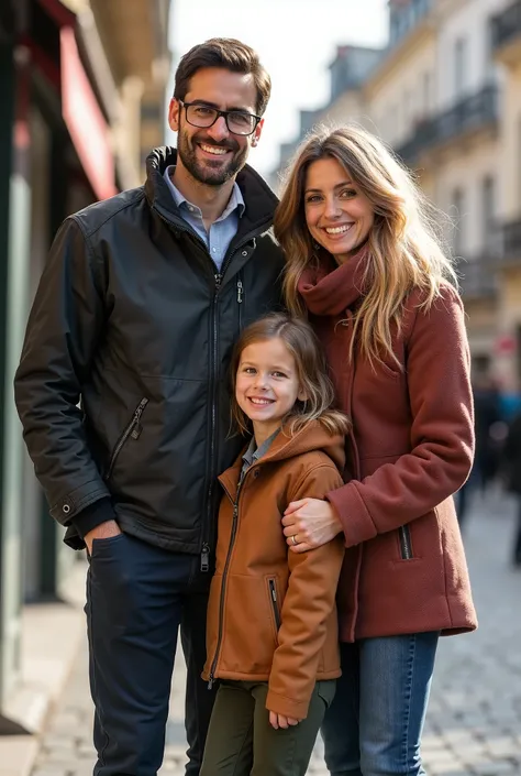 Il me faudrait une photo réelle d’une famille : Laurent 46 ans, 1m70, pharmacien de profession, une forme physique normale, cheveux noir très court, barbe de quelques jours, yeux marrons avec des lunettes, très soigné sur lui, il adore porter des chaussure...