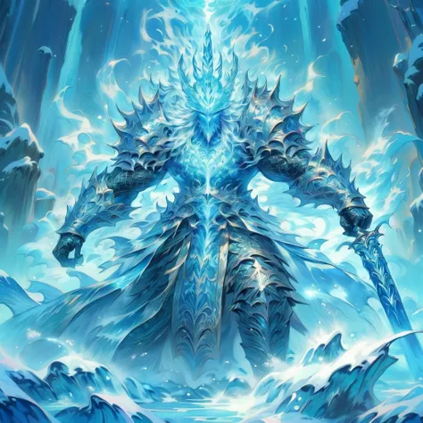 {  best quality}, {  very beautiful }, {  super detailed}, {  best illustration }Ghost、{  best quality}, {  very beautiful }, {  super detailed}, {  best illustration }Ice Lord,  Armor reflecting the color of silver ice,  Armor reflecting the color of silv...