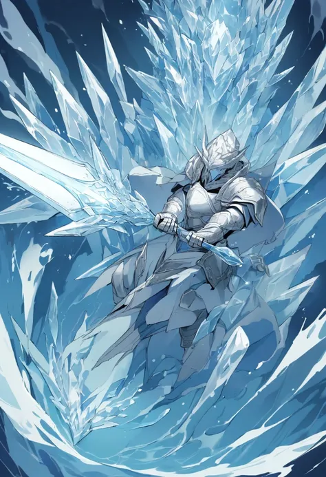 {  best quality}, {  very beautiful }, {  super detailed}, {  best illustration }Ghost、{  best quality}, {  very beautiful }, {  super detailed}, {  best illustration }Ice Lord,  Armor reflecting the color of silver ice,  Armor reflecting the color of silv...