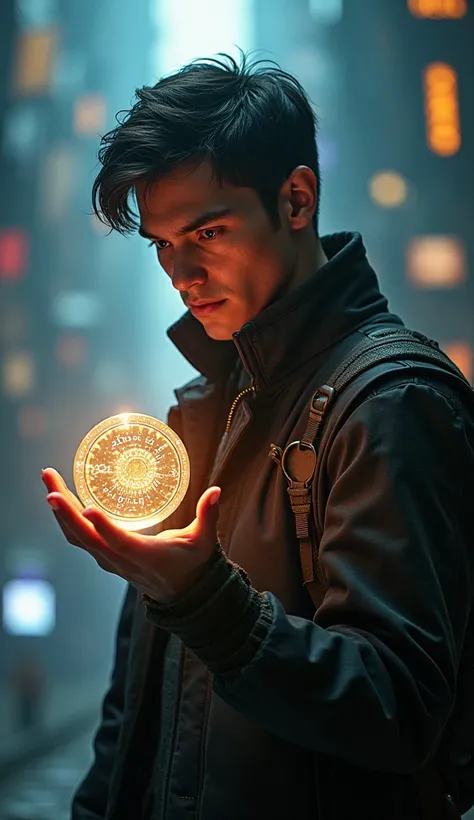 The hero "Parzival".  movie "Ready Player one"

He has a magic token in his hand. The token has the words EXTRA LIFE written on it.