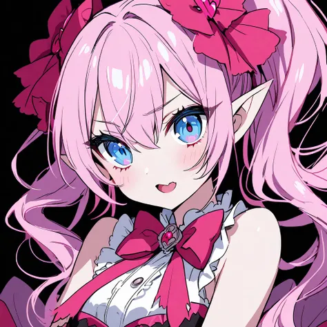 Princess Elf Vampire Girl Blue Eyes Pink Hair