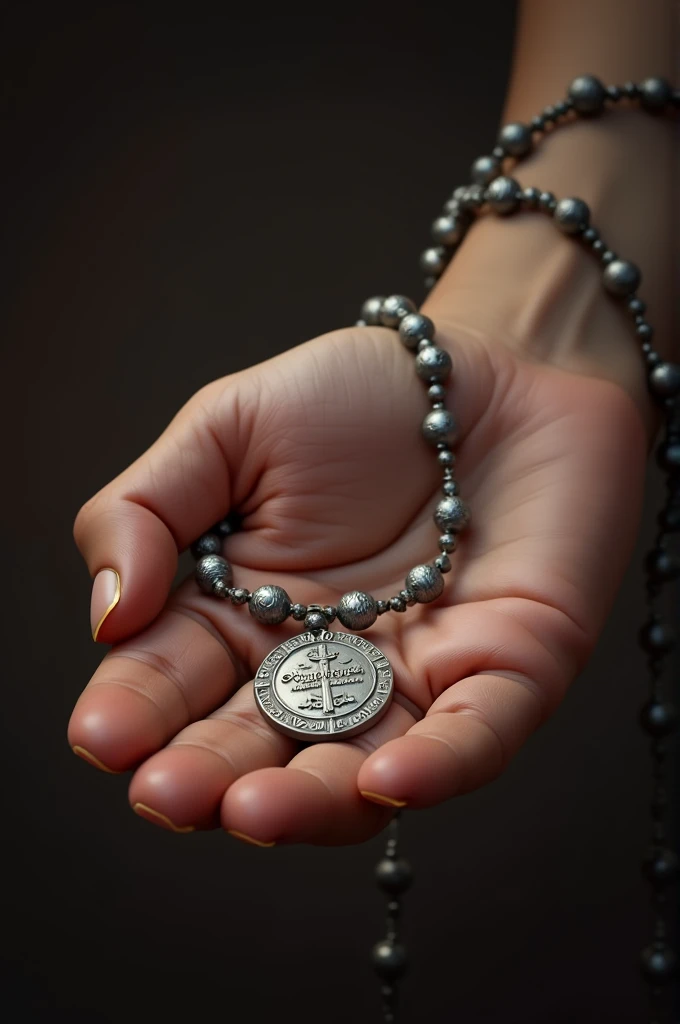 Rosary rosary on the hand  ,  engraved on the Sónia Montez medal