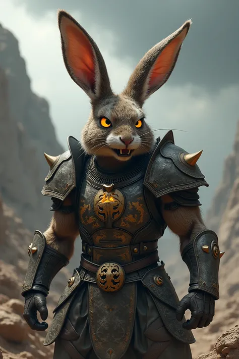 Pissed rabbit warrior with AZA writing on his armour 