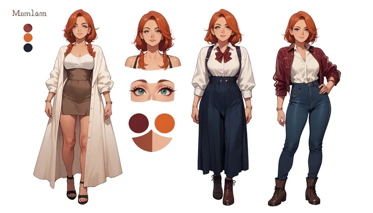 reference sheet of a woman
