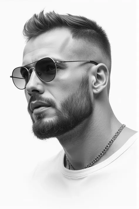 Draw me the German rapper Capital Bra as a portrait in pencil