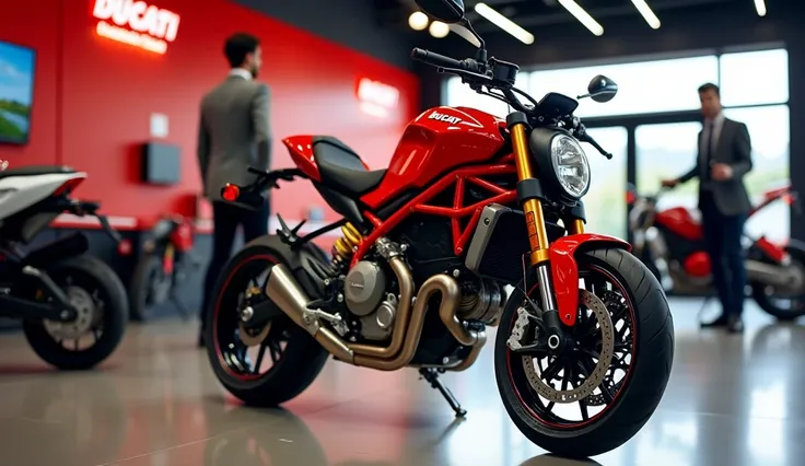 Ducati monster 1200 in show with sale man