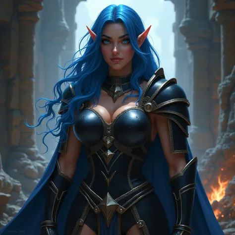 asgard female warrior,Super beautiful,huge breast, huge breast, big breast, gigantic breast, bulk, muscular woman,black very large chest armor,realistic skin,muscular slim body,ripped abs,black shoulder armor,black waist armor,black leg armor, rich colors,...