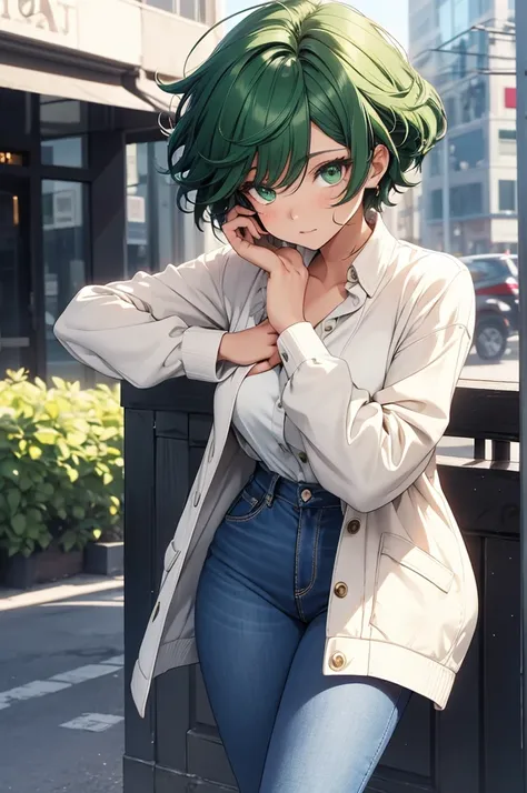 Character: Izuku Midoria, reimagined as a woman.

Hair: Green hair, cut short in a cute and practical style. Normal hair, perfectly styled with soft layers that frame her face beautifully. Best short hair, detailed with a natural and effortless charm.

Eye...