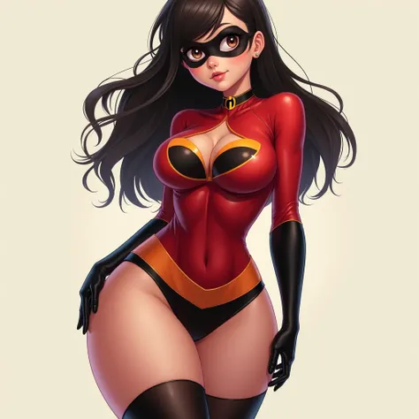 1 sexy anime girl 
in the costume of the Incredibles
with big ass and tits 
