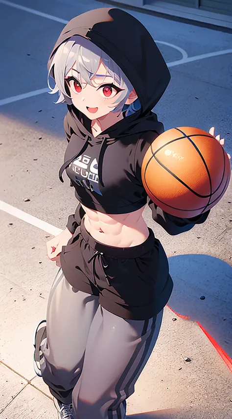 (at a distance:1.4), (female:1.5), (playing basketball in driveway, day time, excited, energetic, :1.5), intricate details, volumetric lighting, Realism BREAK(masterpiece:1.2), (top quality), 4K, ultra detail, (Dynamic configuration:1.4), Very detailed and...