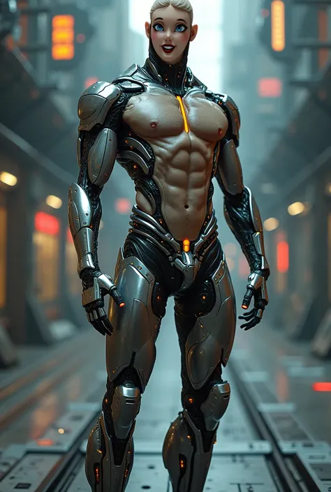 Generate a detailed human-male cyborg hybrid , this prompt creates a captivating representation of a detailed human-cyborg hybrid, showing the perfect fusion of organic elements, mechanical and cybernetic. Fighter class cyborg must possess advanced technol...