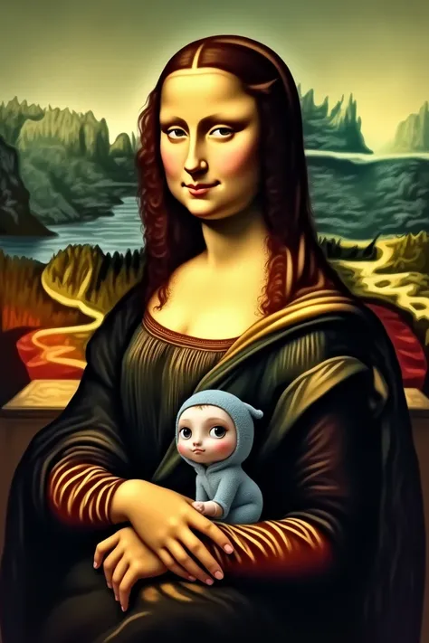 A picture of Dasy where she is in the picture of the Monalisa seat 