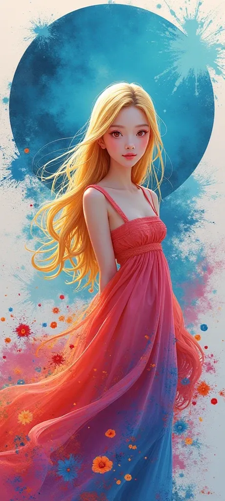 Color Ink Painting,(Splash of Color),Colorful Splash,(((colorful),(Sketch:0.8), Masterpiece,Best Quality, Beautifully painted,Highly Detailed,(Denoise:0.6 ), (Beautiful Detailed Sky),Moon,Very Detailed,Colorama-colored rainbow RGB skin tone masterpiece, Be...