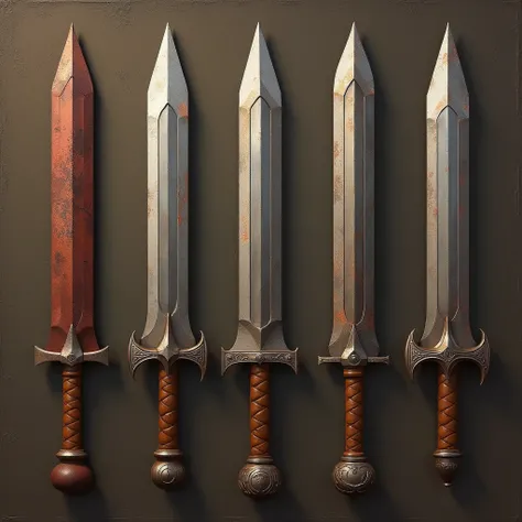 Texture pack for the item: Medieval Weapons. style: oil paints.