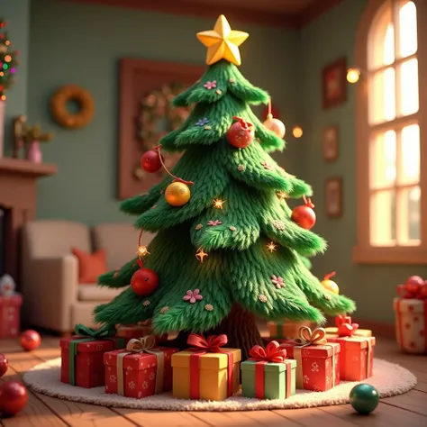 animated Christmas tree with gifts