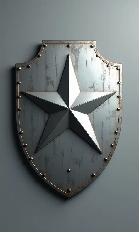 Place a silver star above the shield conserving the original shield 