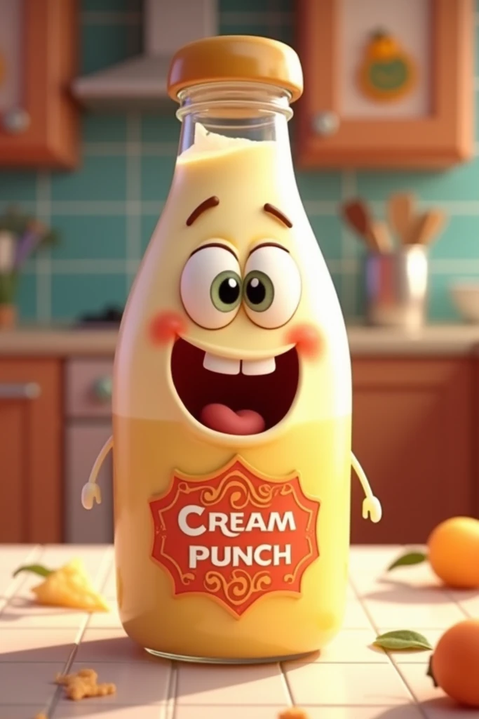 Animated cream punch bottle