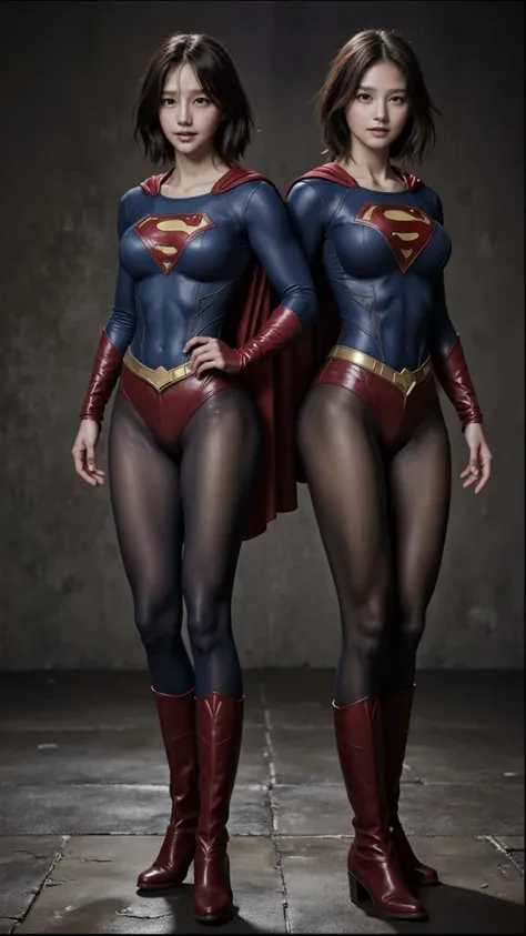  background 、(((  Depicting beautiful legs in black tights   .)))、(((       Legally express the beauty of your smile    )))、((((     Make the most of your own original image   )))、(((    Supergirl Costume   )))、(((ボディにフィットした    Supergirl Costume   )))、(((B...