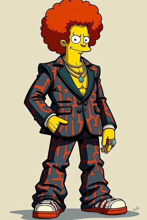 Sideshow Bob com estilo us drip (as similar as possible to the character)The hair has to be the same as the drawing,