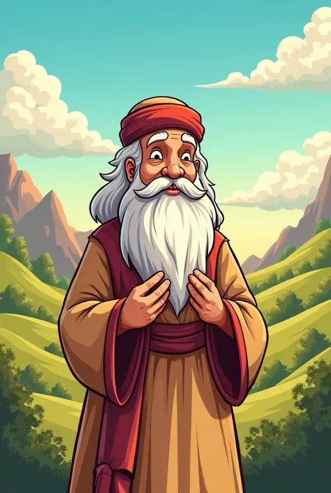 I need you to make a cartoon of Zechariah from the Bible for ren