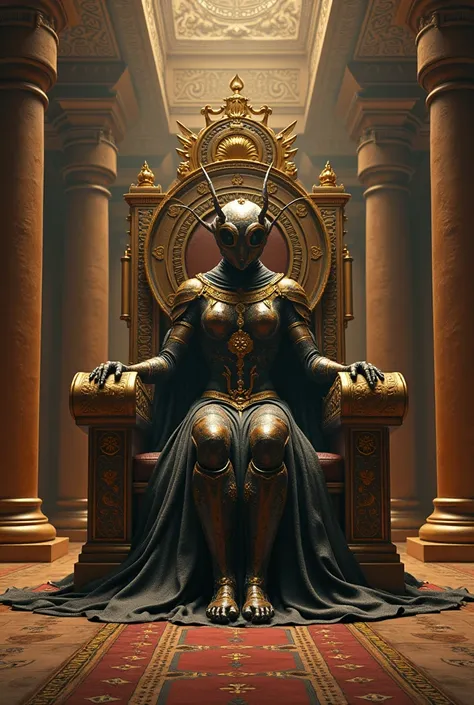 Ant empress sitting on throne, ant queen, ((4k,masterpiece,best quality))