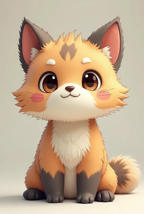 Andean anime-style cat in a plush toy I want a little more realistic
