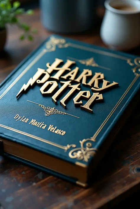 a cover that says " Harry Potter folder  "  with the letters of  "Harry"  at the top and  "Potter "  below and add the name of the person in the folder that is " Dylan Moreira Velasco " 